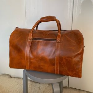 Men’s Large Leather Duffel Weekender Bag